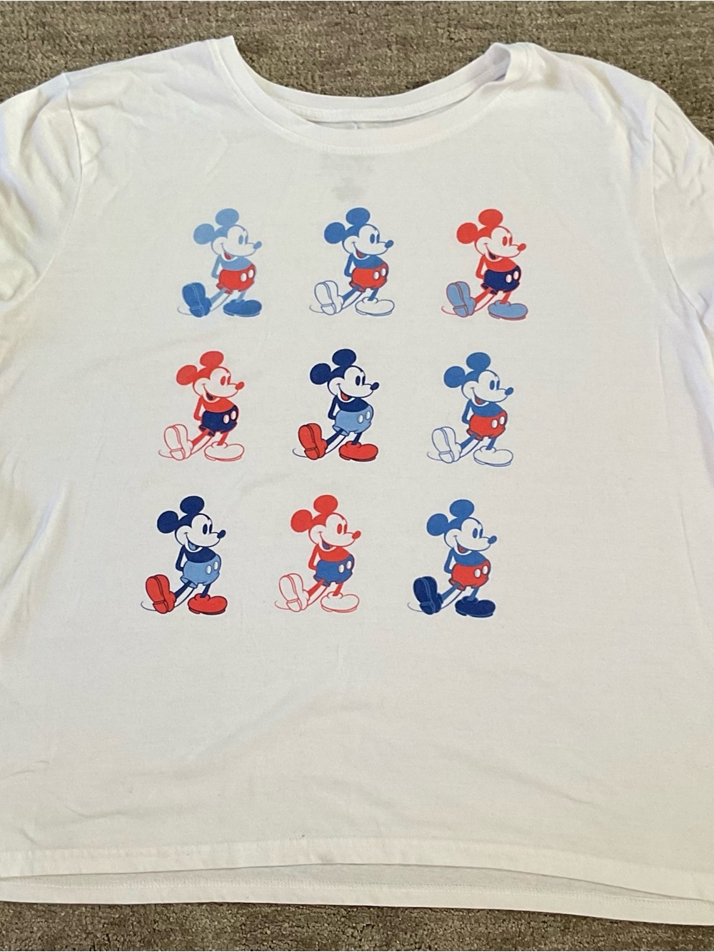 Disney White Mickey Mouse Graphic Tee - Black Print